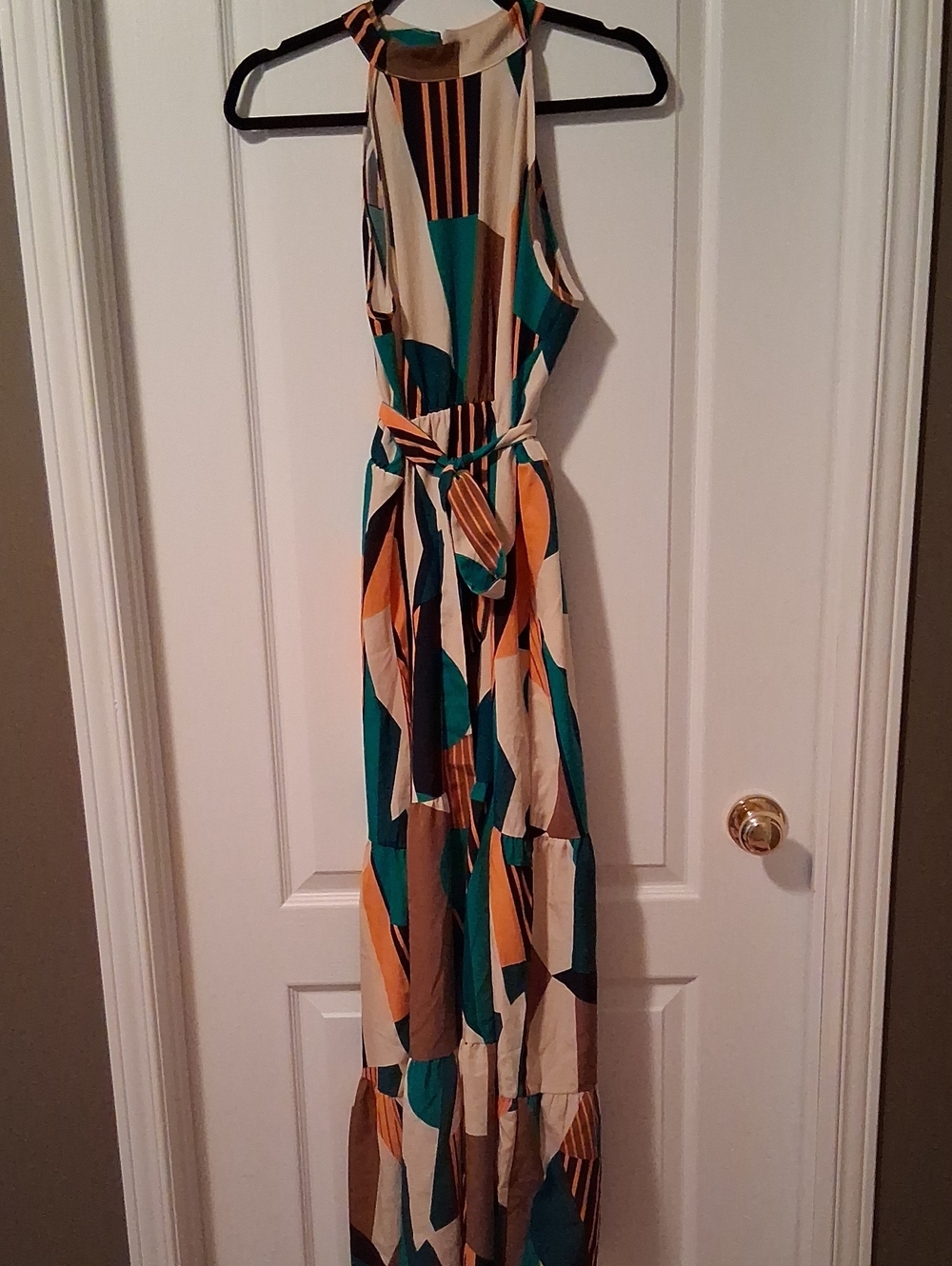 Multicoloured Halter Dress
